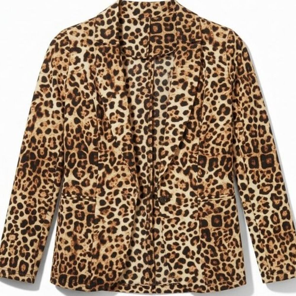 MOA USA Leopard Print Blazer in Brown and Black